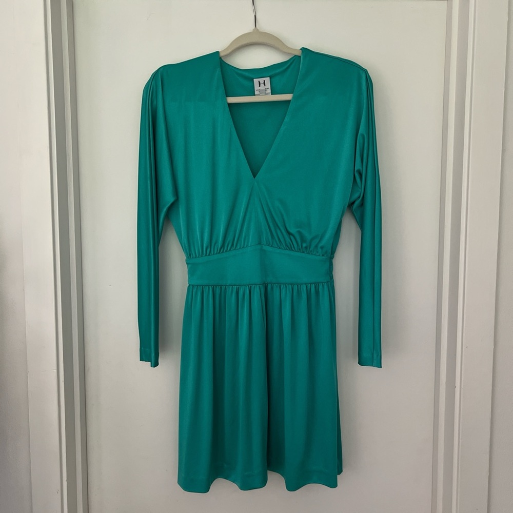 Halston Heritage Vintage V-Neck Mini Dress